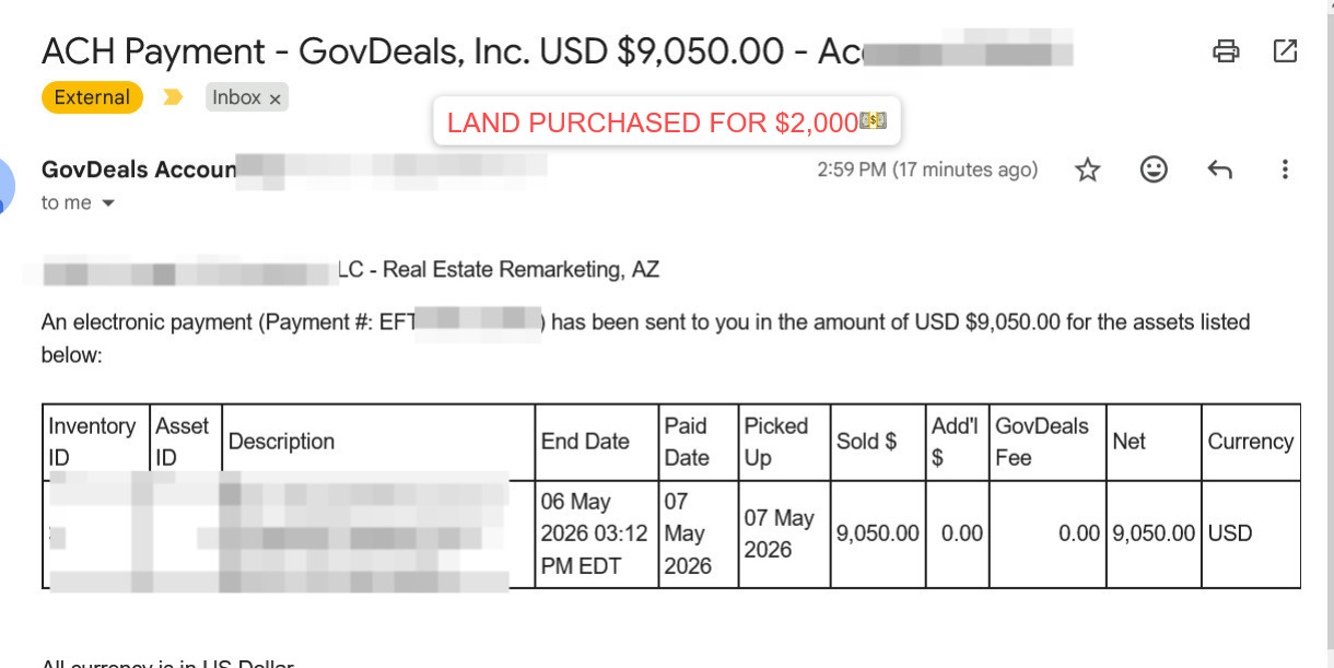 Tax deed proof of purchase
